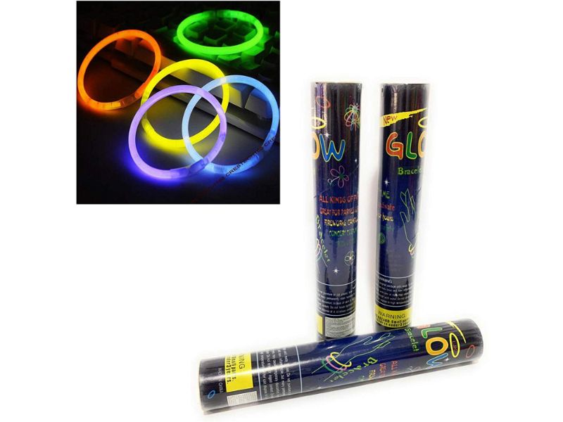 PULSERAS LUMINOSAS 100 PIEZAS FLUORESCENTES PARA FIESTA GLOW STICK