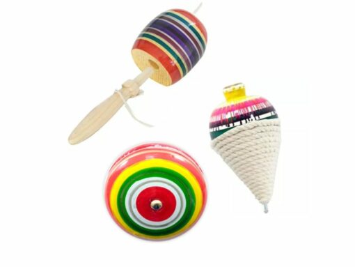 🌈 Paquete de Tradición y Destreza: Yo-yo, Trompo y Baleros de Madera