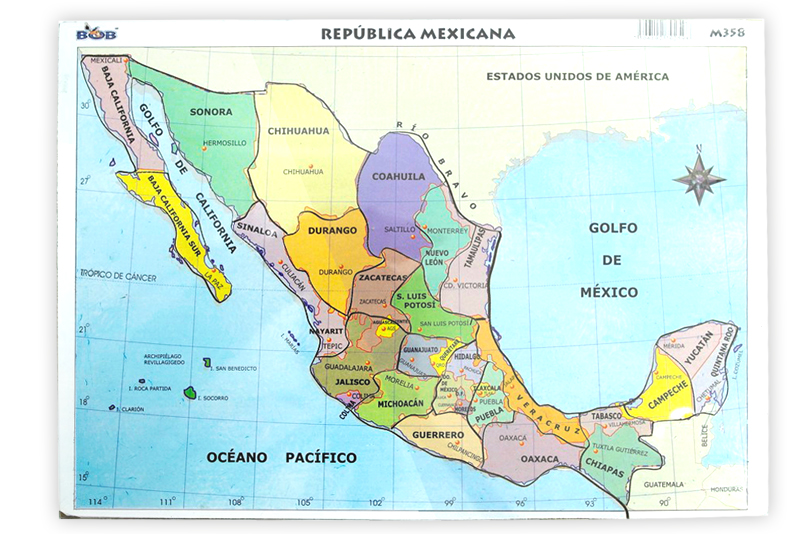 Rompecabezas Mapa de México - Wiwi didácticos mayoreo - Wiwi