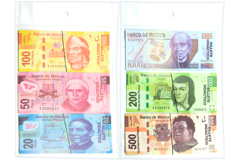 Juguete Dinero Didactico Billetes De Dolares Monedas Y Dados