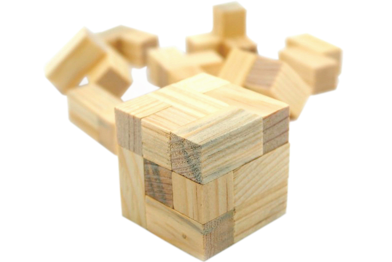 Cubo 5 rompecabezas madera - Wiwi Juegos Mayoreo