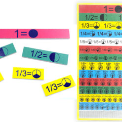 Tablero rectangular de fracciones de madera - Didácticos de mayoreo