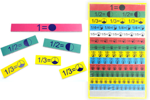 Tablero rectangular de fracciones de madera - Didácticos de mayoreo